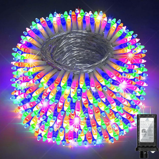 1500 Led 470Ft Christmas String Lights  12 Modes And Timer Memory Dimmable  Plug In Outdoor Waterproof Clear Wire Twinkle Fairy Light For For Xmas Yard Tree Wedding Party Outside Decor (Multicolor)