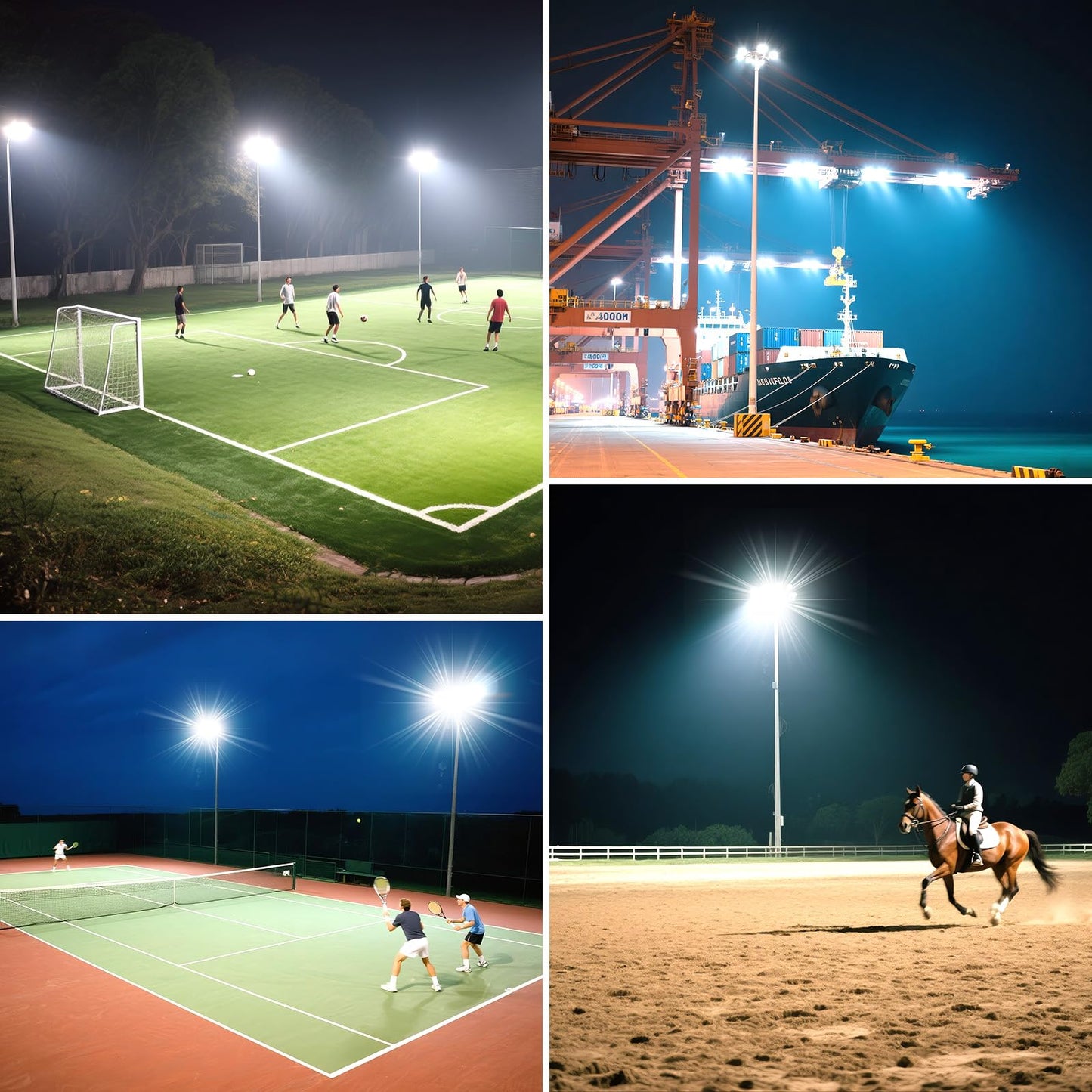Kekeou 400W Stadium Lights Outdoor Led  56000Lm Flood Lights Outdoor  6500K Arena Light  Wider Lighting Angle Court Field Light Ip67 Waterproof For Parking Lot  Sports Court - Black
