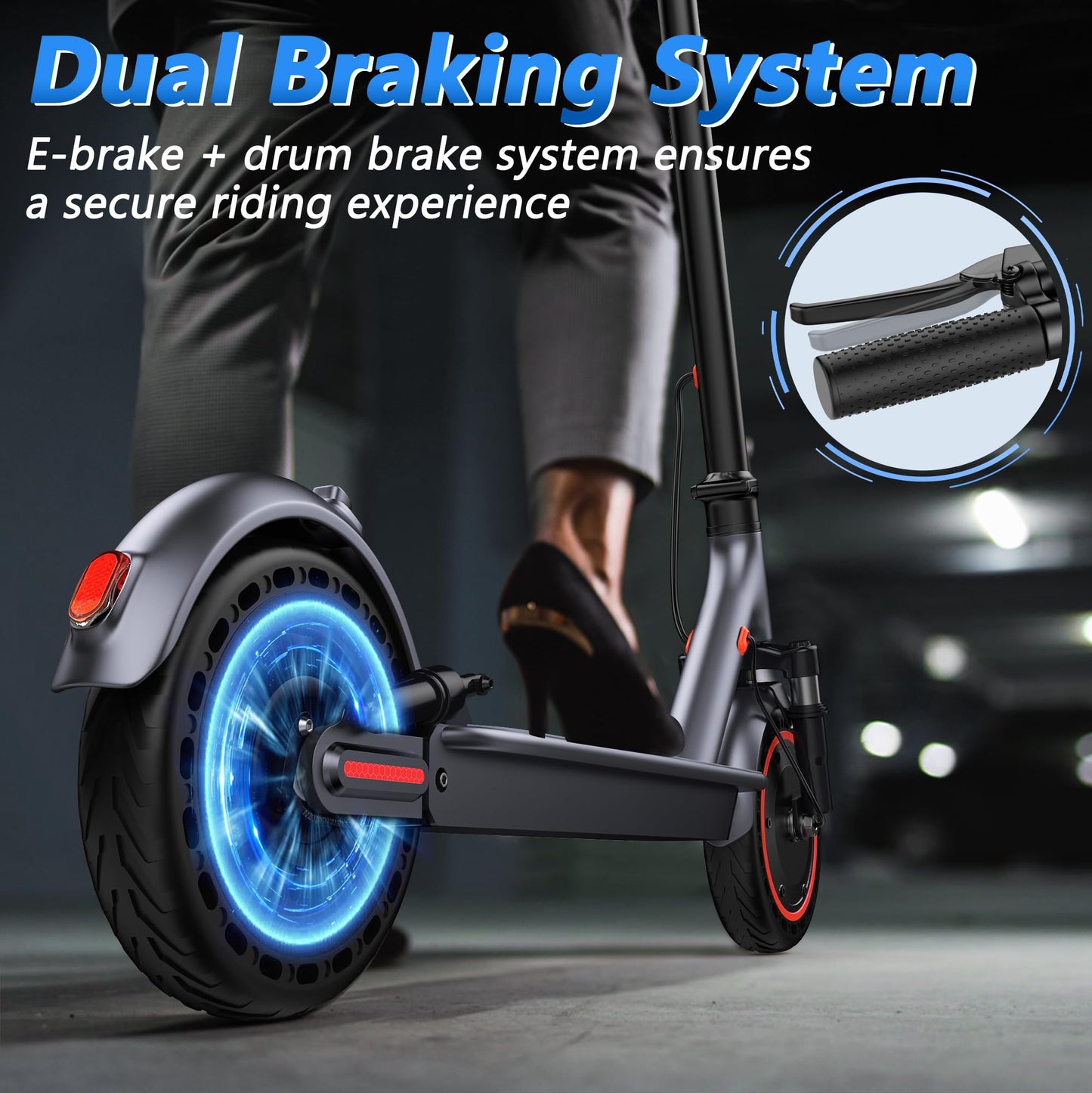 MAXSHOT Electric Scooter for Adults, 8.5/10/14" Tires, 19/22Mph, 350W/500W Motor, 21-28 Miles Range, Folding E-Scooter with Dual Suspension,APP Control
