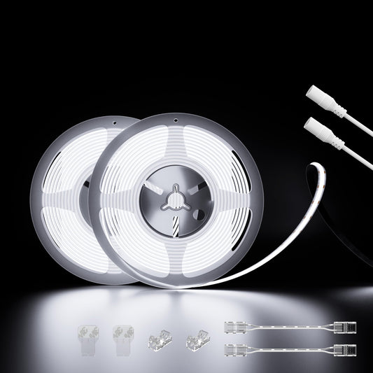 PAUTIX COB LED Strip Lights, 48ft Daylight White 6000K, 504 LEDs/m, Flexible LED Tape for Home DIY Projects