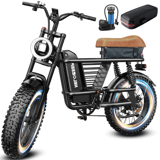 Helokeep Electric Bike for Adults, 48V 15.6AH Battery with Powerful Brushless Motor, 28MPH Top Speed, UL2849 Certified with Fat Tire and Dual Shock Absorbers