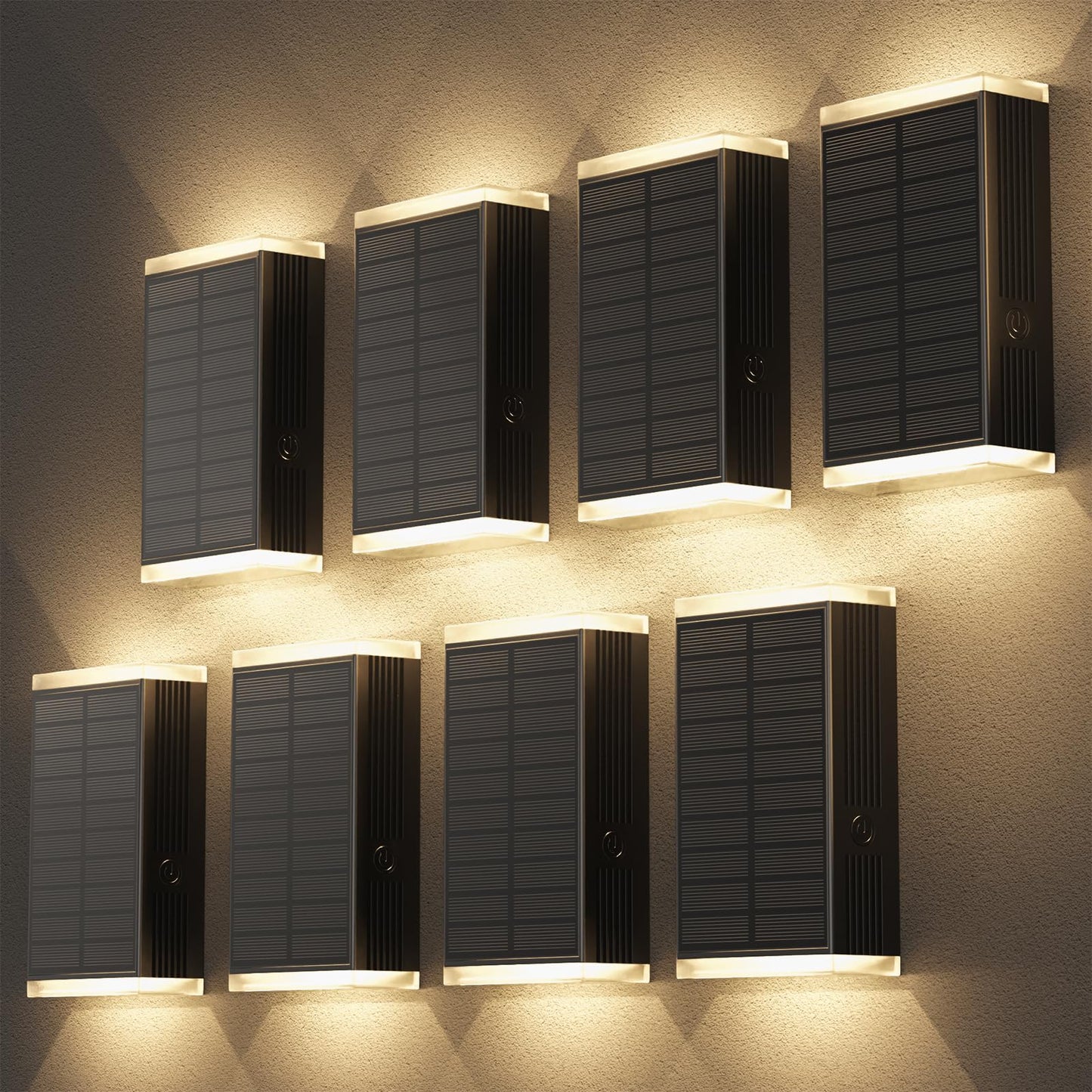 Solar Wall Light Outdoor   3000/4000/6000K 3 Modes Dusk To Dawn Lighting Wall Sconce Ip67 Waterproof Up And Down Solar Lights Outdoor Front Door Light For House  Garage  Porch  Doorway Fence (8Pack)