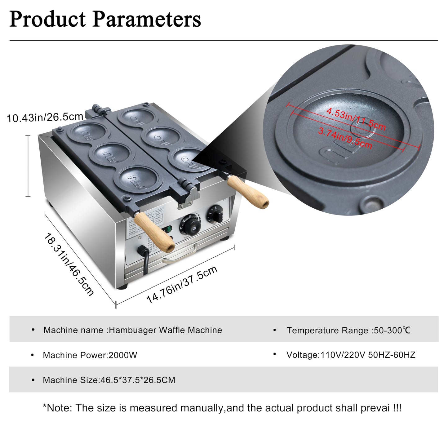 Ice Cream UFO Burger Maker 3pcs, Electric Burger Waffle Maker, rotary Hamburger sandwich machine Non-stick Panini press waffle machine 110V Gelato Panini Press machine for Home Kitchen Use Breakfast