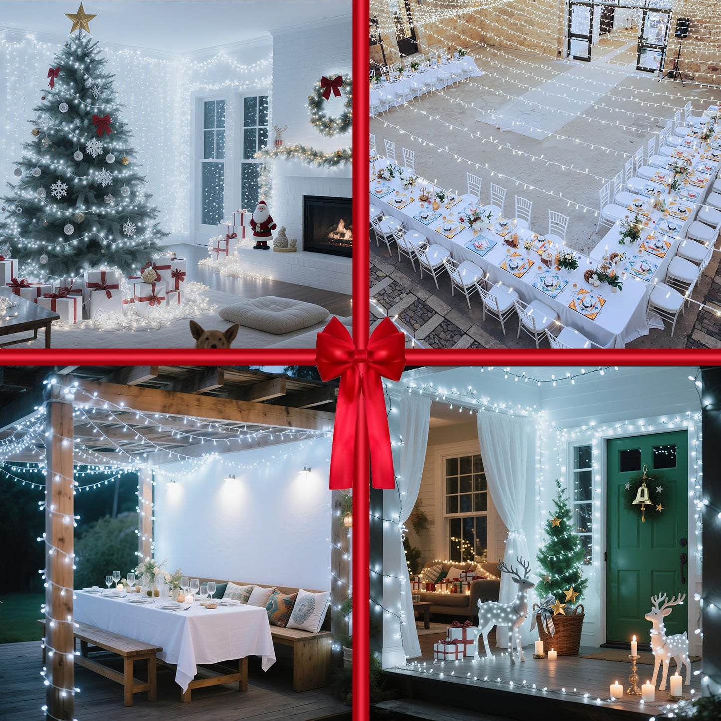 1500 Led Christmas Lights Outdoor With 12 Modes  470Ft Green Wire Christmas String Fairy Lights With Timer & Dimmable  Waterproof Twinkle Tree Lights For House Party Wedding Xmas Decor  Cool White