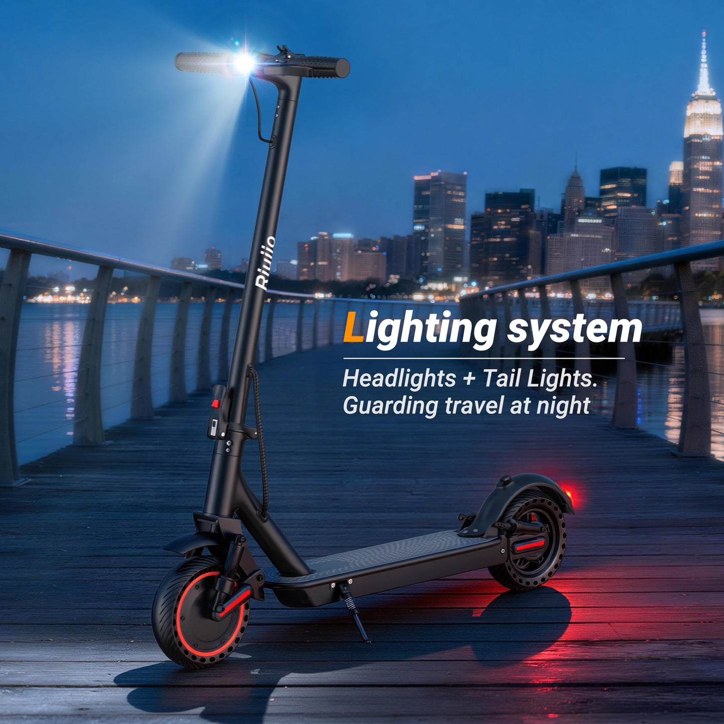 Electric Scooter for Adults, 500W Motor, 22MPH, 31 Miles Max Range, Dual Suspension, 10" Solid Tires, Foldable Commuter E-Scooter with App Control, Scooter with Phone Holder and Lock