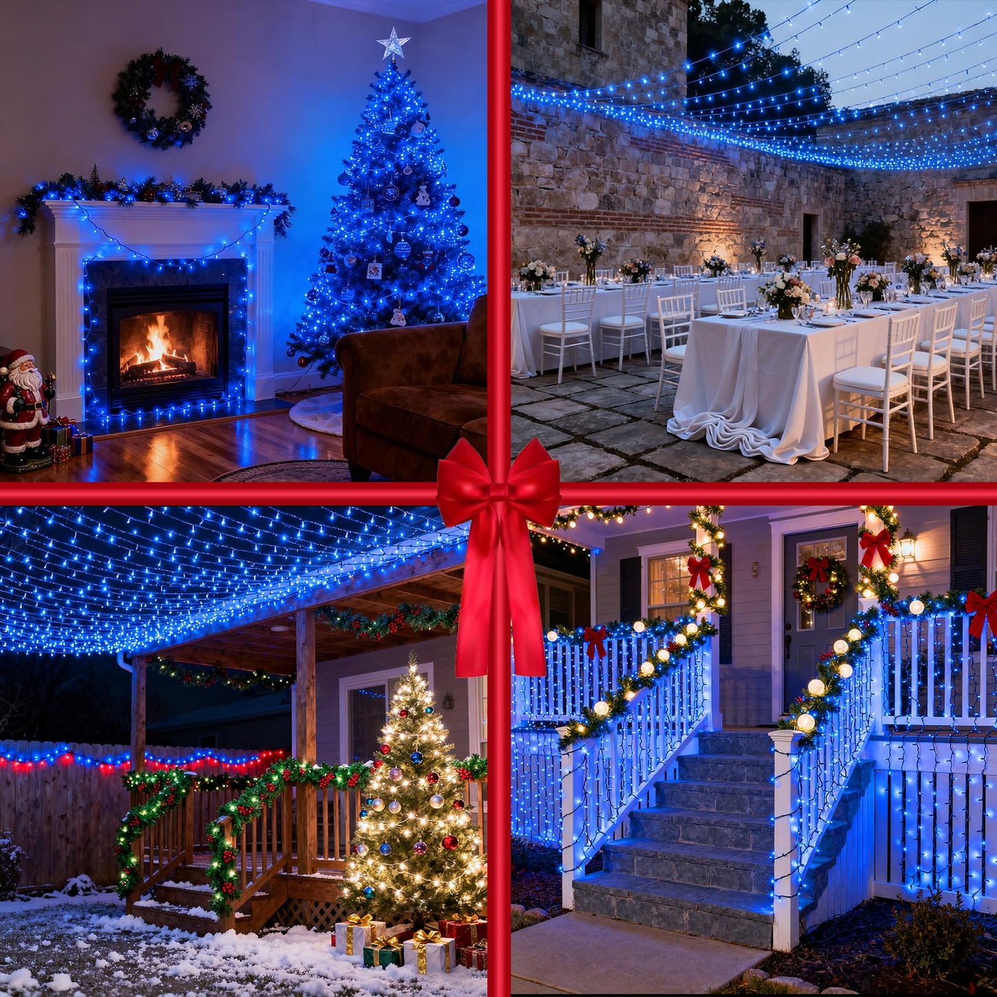 1500 Led Christmas Lights Outdoor With 12 Modes  470Ft Green Wire Christmas String Fairy Lights With Timer & Dimmable  Waterproof Twinkle Tree Lights For House Patio Party Wedding Xmas Decor  Blue
