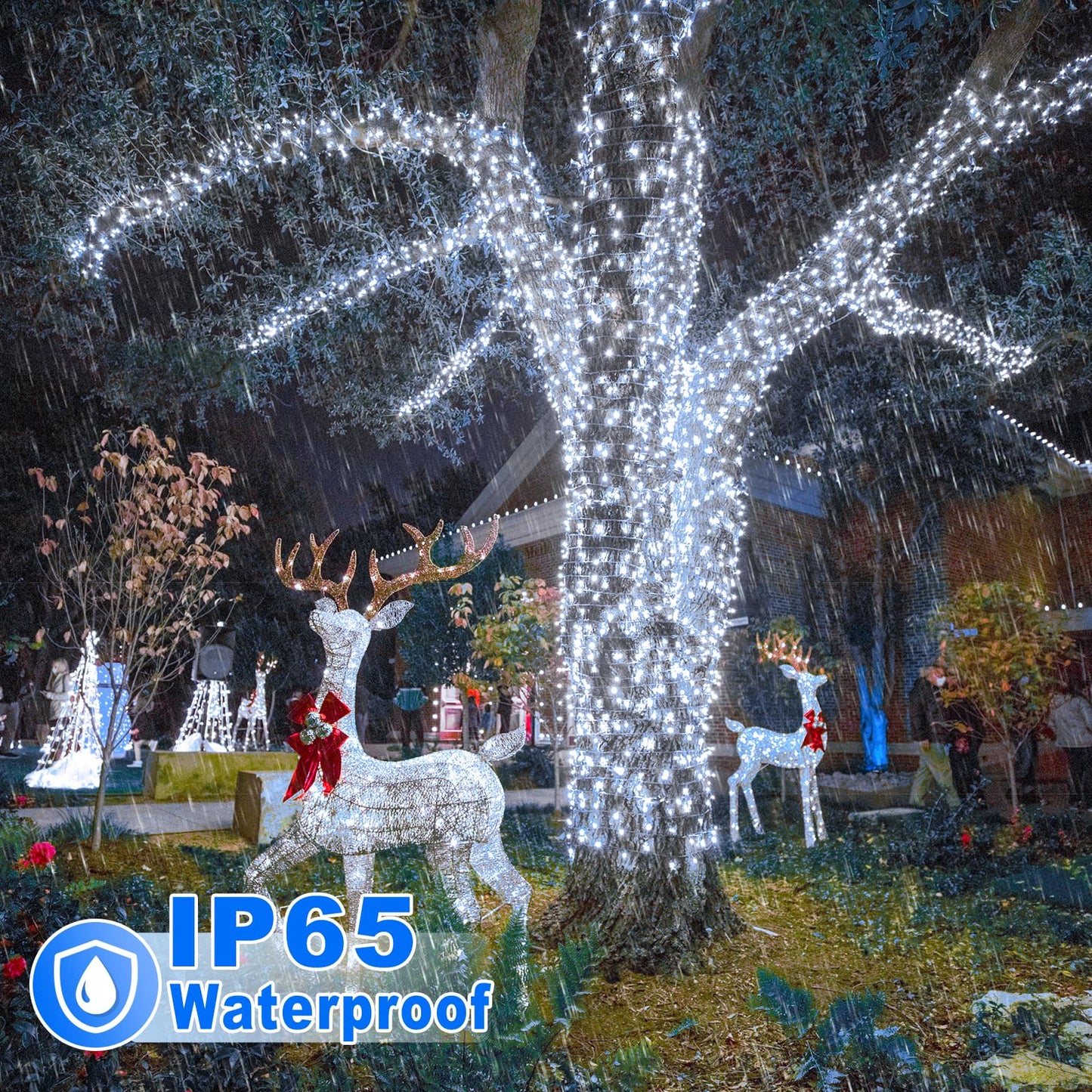 Nielfoi 328Ft 1000 Led Christmas Lights  Plug In White Christmas Tree Lights Outdoor With Timer And 8 Modes  Green Wire Waterproof String Lights For Indoor Yard Patio Xmas Holiday Decorations
