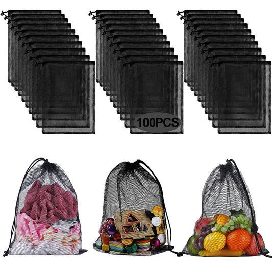 iMucci 12Pcs Mesh Bag 13"X15.5" Drawstring Gym Bag Nylon Mesh Drawstring Bag with Cord Lock Closure for Collecting Toys Travel Sports