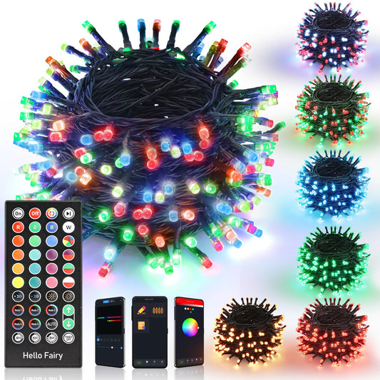 Ibaycon Smart Color Changing Christmas Lights  100Ft 300 Led Rgb Christmas Tree Lights Remote & App Controlled String Lights For Outdoor Indoor Christmas Decorations