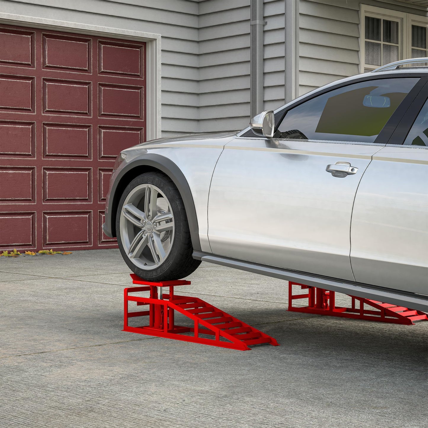 2 Pack Hydraulic Car Ramps 5 T 10000 LBS Low Profile Car Lift Service Ramps Truck Trailer Garage,Height Hydraulic Vehicle Ramps