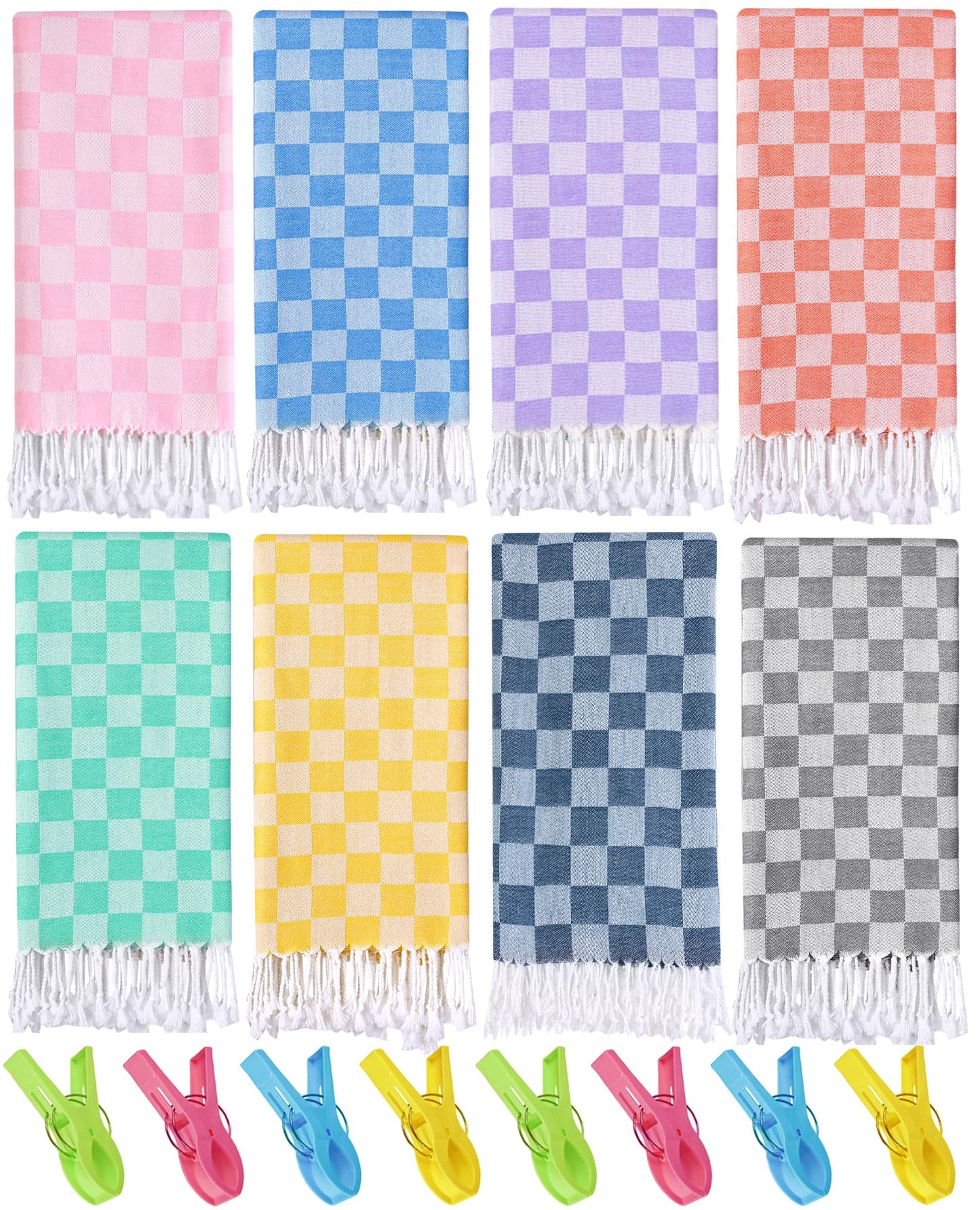 2 Packs Turkish Beach towel Vacation Essentials Blanket Bath Pool Towel Extra Large Sand Free Fast Drying Lightweight Swim Necessities Women Summer Gift Vacation Travel Accessories Thin Sandless