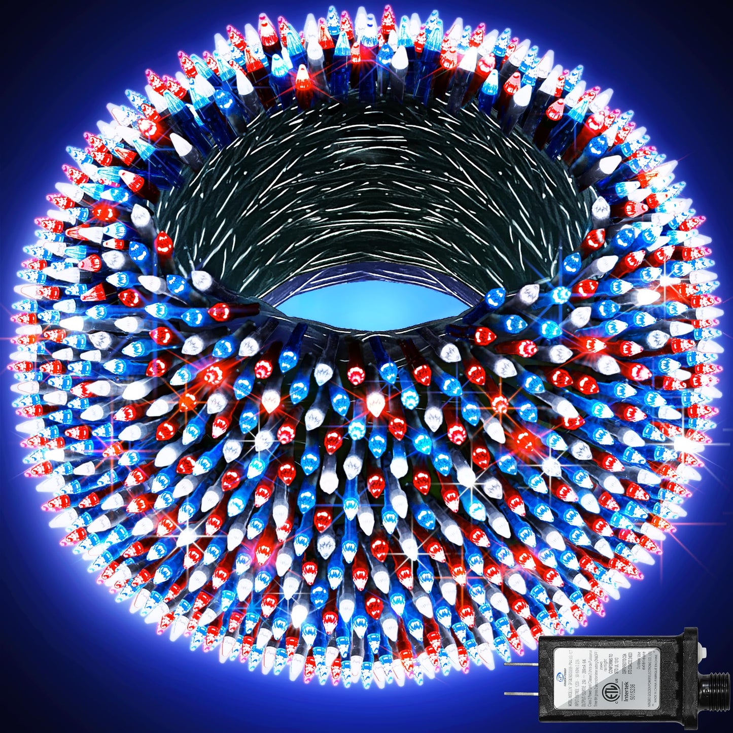 1500 Led 470Ft Christmas Lights Outdoor 12 Lighting Modes Christmas String Lights With Timer  Dimmable Plug In Red White And Blue Led Stringlights Waterproof For Yard Tree Wedding Party Holiday
