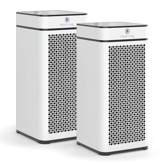 Medify MA-40 Air Purifier with True HEPA H13 Filter | 1,793 ft² Coverage in 1hr for Smoke, Wildfires, Odors, Pollen, Pets | Removal to 0.1 Microns | White, 2-Pack