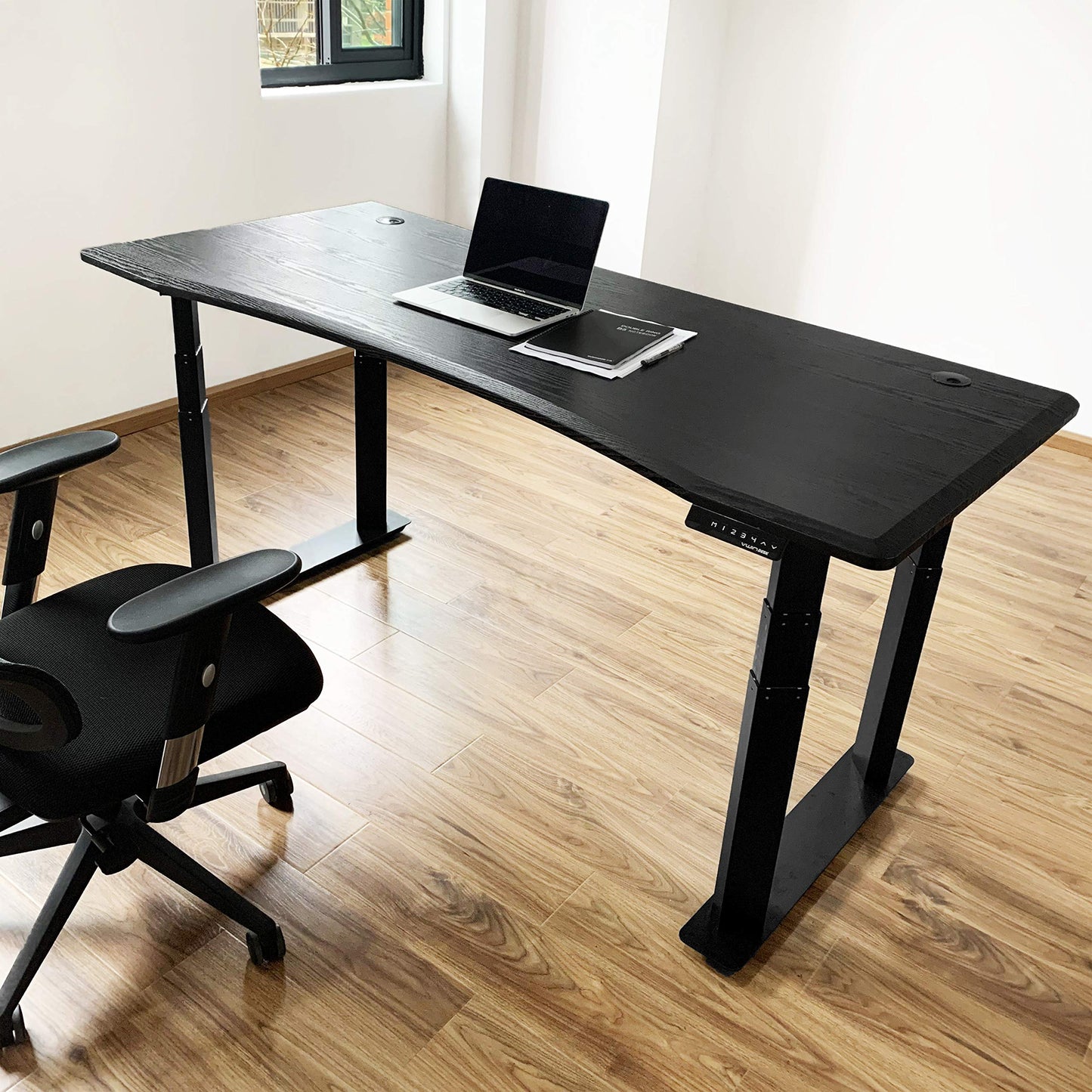 VWINDESK VJ401 Four Legs(Columns) Electric Height Adjustable Standing Desk Frame Only W/Four Motors, Ergonomic Sit Stand Up Height Adjustable Steel Base with Digital Memory Keypad (Black)