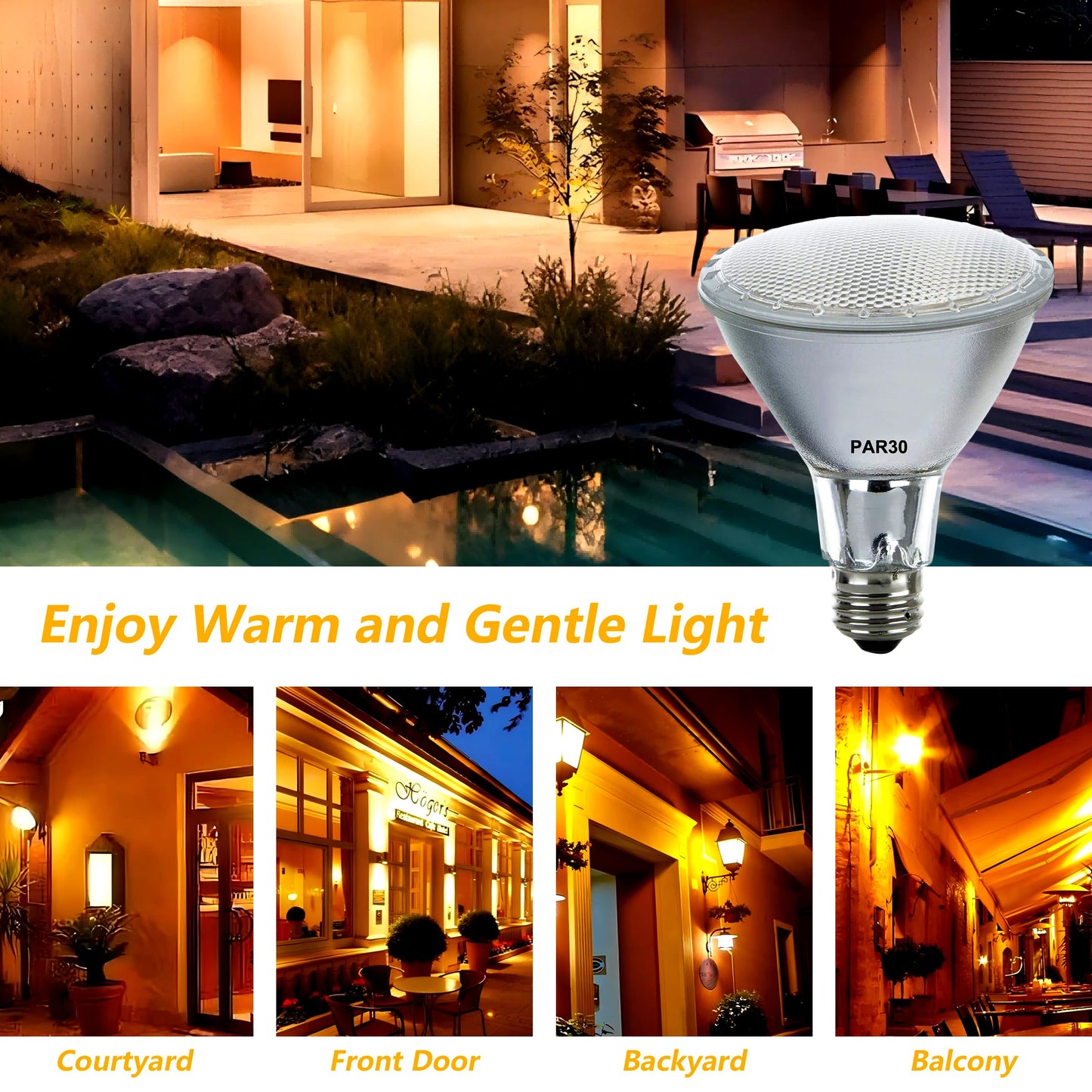 Misdood Par30 Long Neck Halogen Flood Light Bulbs  120V 60W Par30 Light Bulb  E26 Medium Base  2700K Warm Lighting  3000 Hours For Recessed Light Bulb(6 Pack)