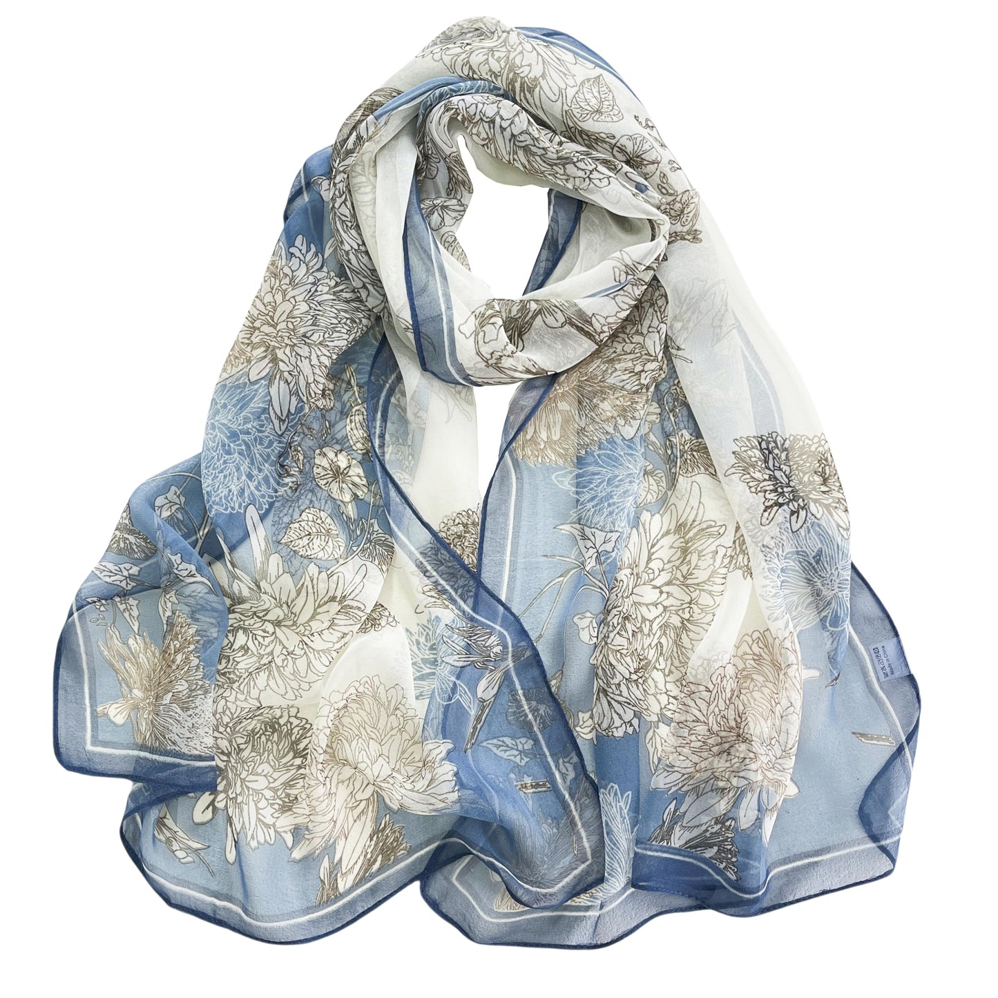 MINIDORA Lightweight Scarves for Women Elegant Floral Pattern Scarf Shawls Sunscreen Head Shawls