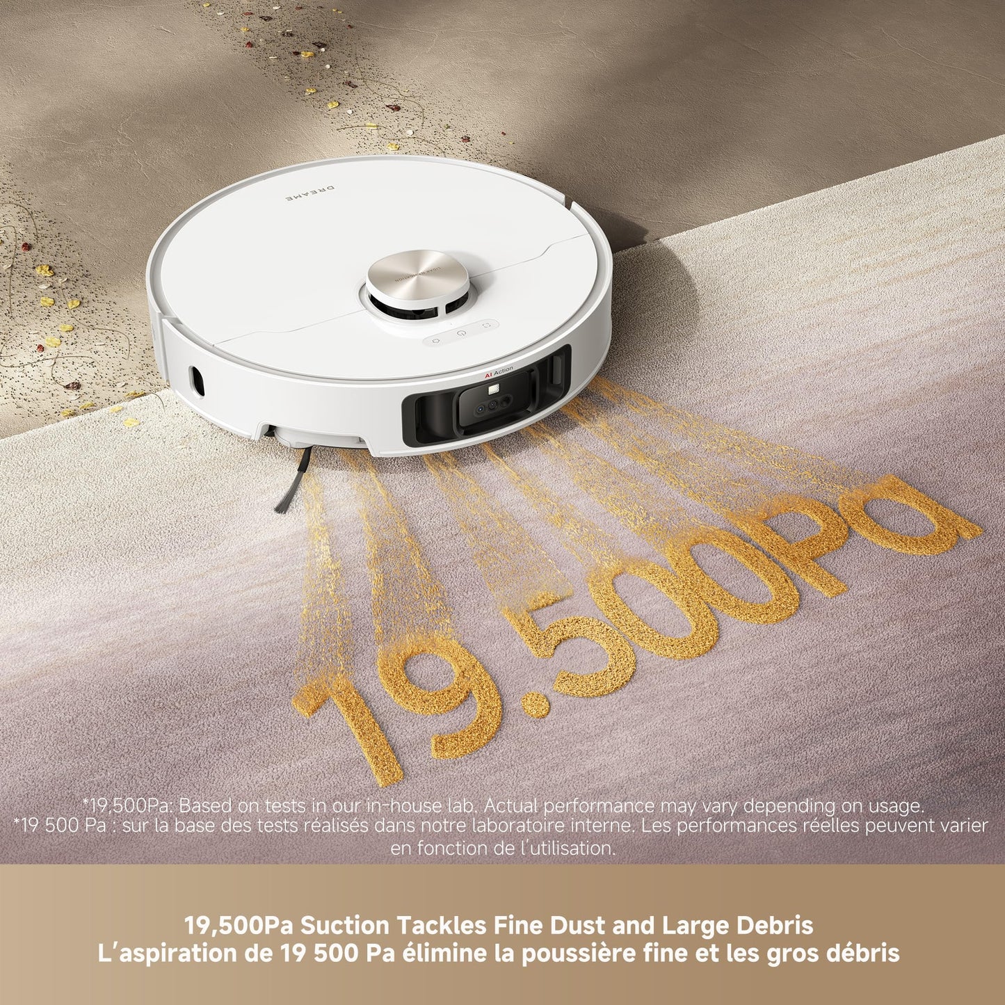 DREAME L50 Ultra Robot Vacuum and Mop White, 19,500Pa Suction, with Auto-Empty and Mop Self-Cleaning, Precise Obstacle Avoidance, HyperStream Detangling DuoBrush