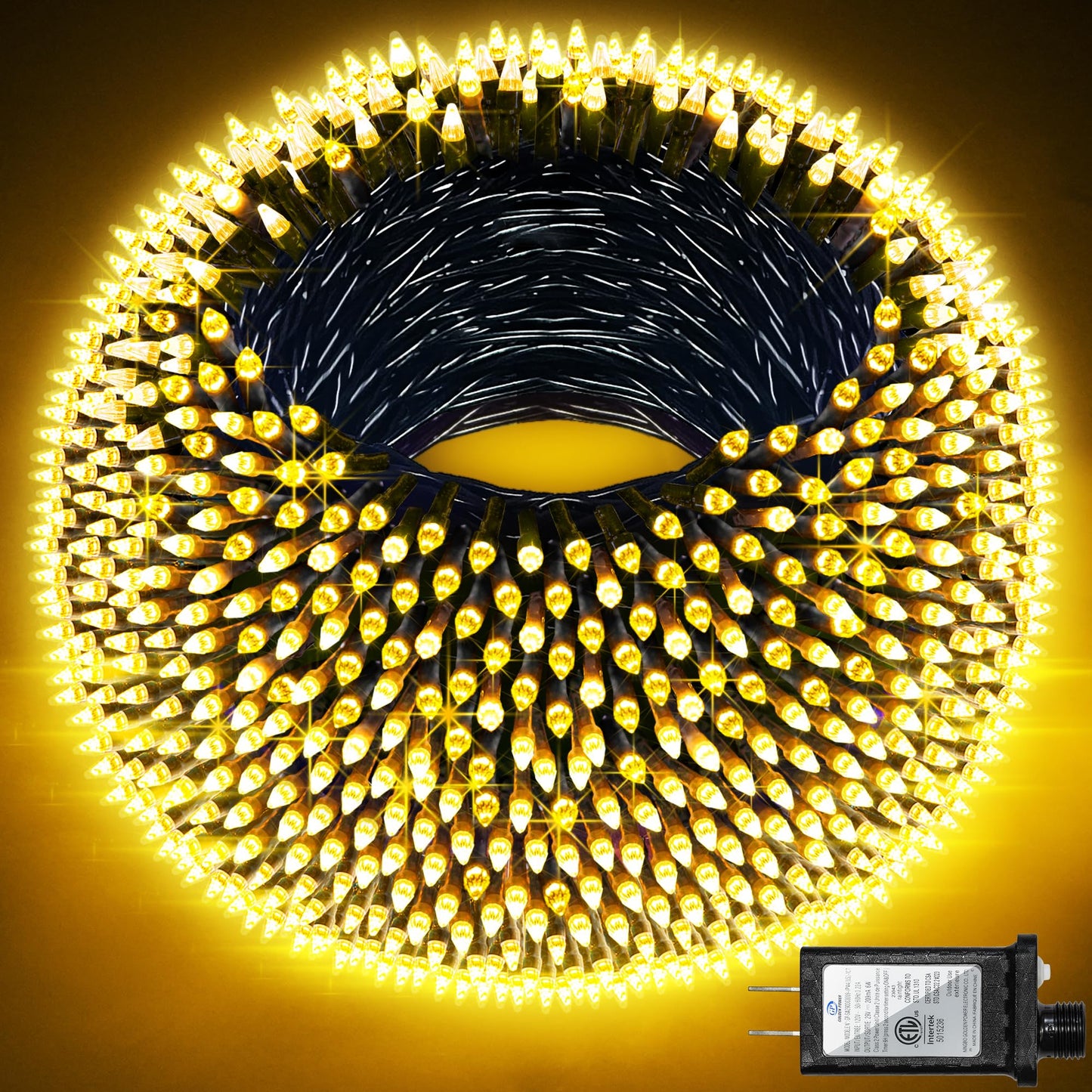 Quhuatu 750 Led 240Ft Christmas Lights Outdoor 12 Lighting Modes Christmas String Lights With Timer  Dimmable Warm White Led Stringlights Waterproof For Yard Tree Wedding Party Holiday Warm White