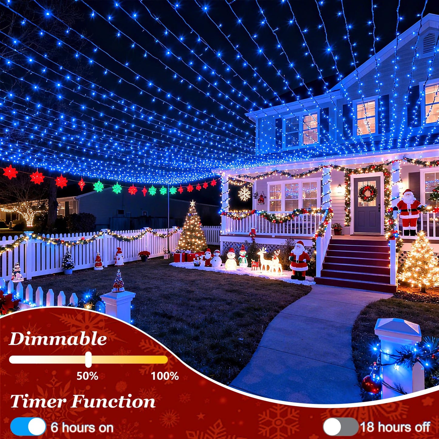 1500 Led Christmas Lights Outdoor With 12 Modes  470Ft Green Wire Christmas String Fairy Lights With Timer & Dimmable  Waterproof Twinkle Tree Lights For House Patio Party Wedding Xmas Decor  Blue
