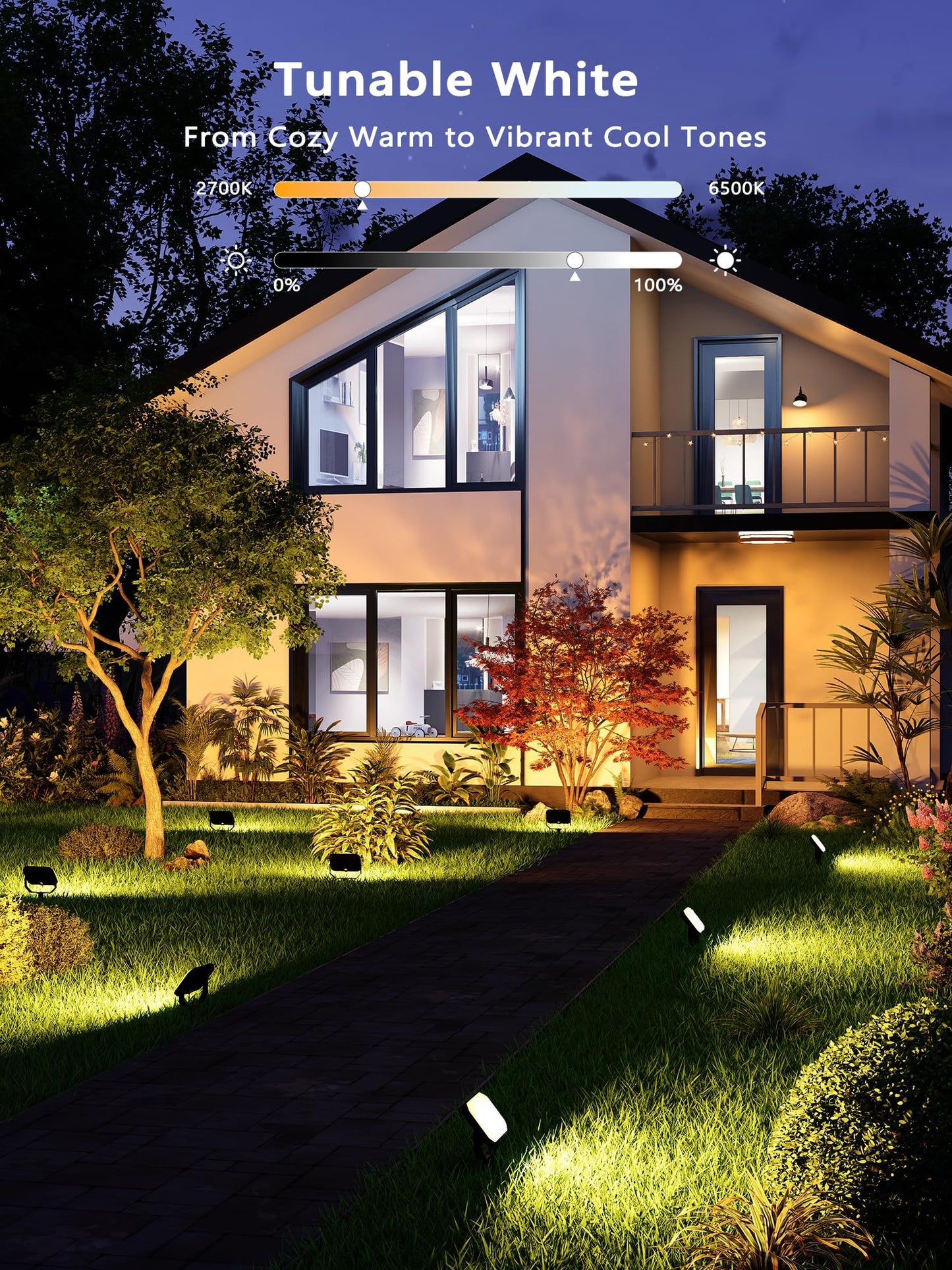Brizlabs Outdoor Flood Lights  Smart Rgbcw Pathway Landscape Lighting App Control  Color Changing Led Floodlights Works With Alexa And Google Assistant For Halloween Christmas Garden Yard Lawn  4 Pack