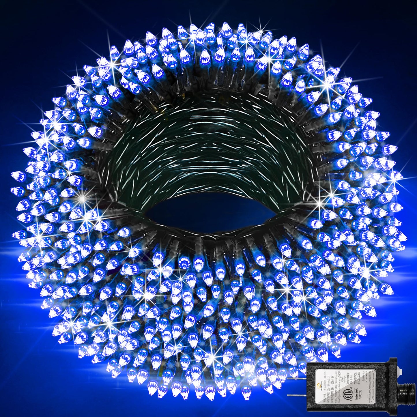 750 Led 240Ft Christmas String Lights Outdoor With 12 Lighting Modes  Green Wire Christmas Lights With Timer & Dimmable  Waterproof Plug In Fairy Lights For Room Party Home Patio Wedding Xmas  Blue