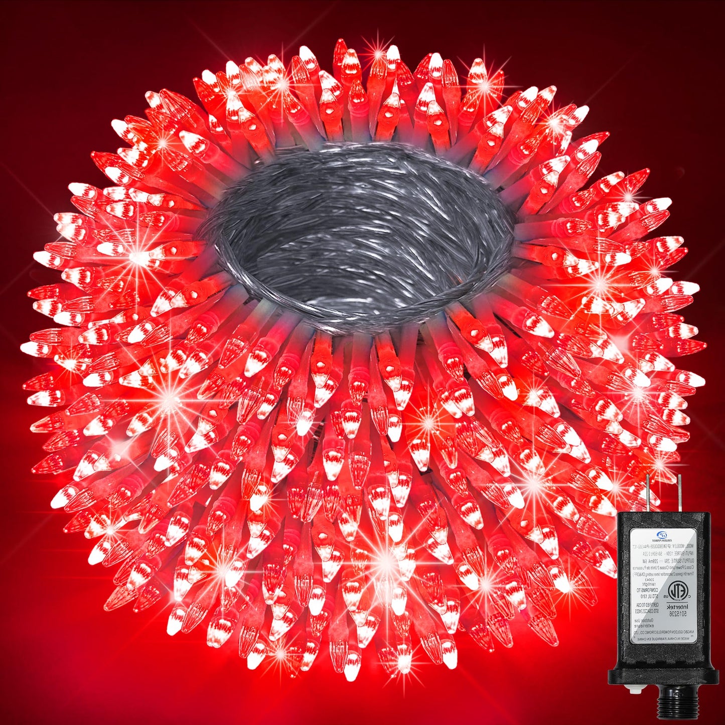 1500 Led 470Ft Christmas Lights Outdoor  Christmas String Fairy Lights With Timer & Memory  Waterproof 12 Modes Dimmable Twinkle Tree Lights For Home Patio Wedding Party Yard Xmas Decorations  Red