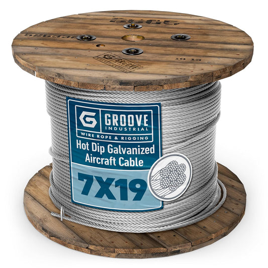 1/8’’ 7x19 Hot Dip Galvanized Aircraft Cable – Steel Wire Rope - 500 Feet