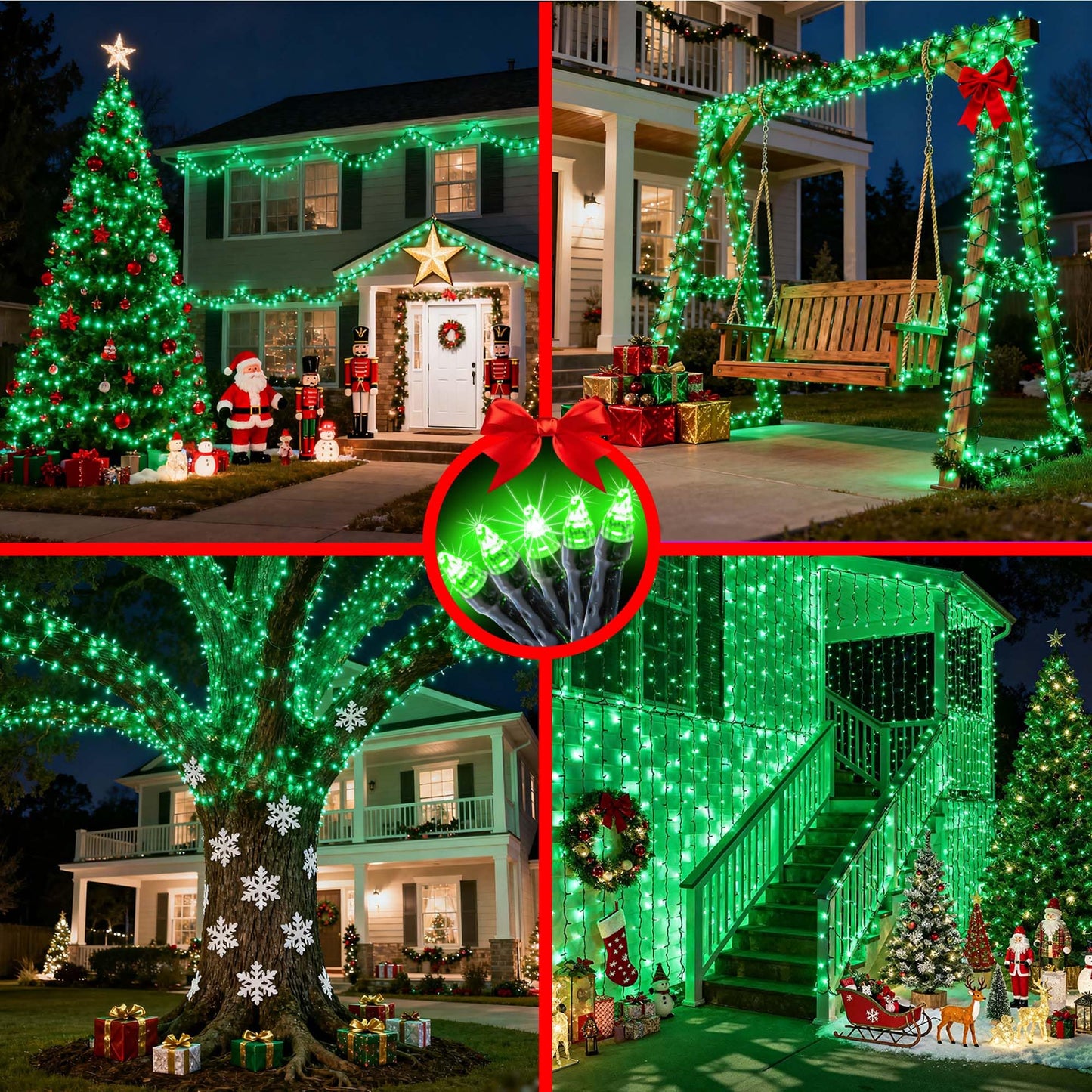 1500 Led 470Ft Christmas String Lights Outdoor  12 Pro Modes And Timer Memory & Brightness  Plug In Waterproof Dark Green Wire Twinkle Light For For Xmas Yard Tree Wedding Party Decor (Green)