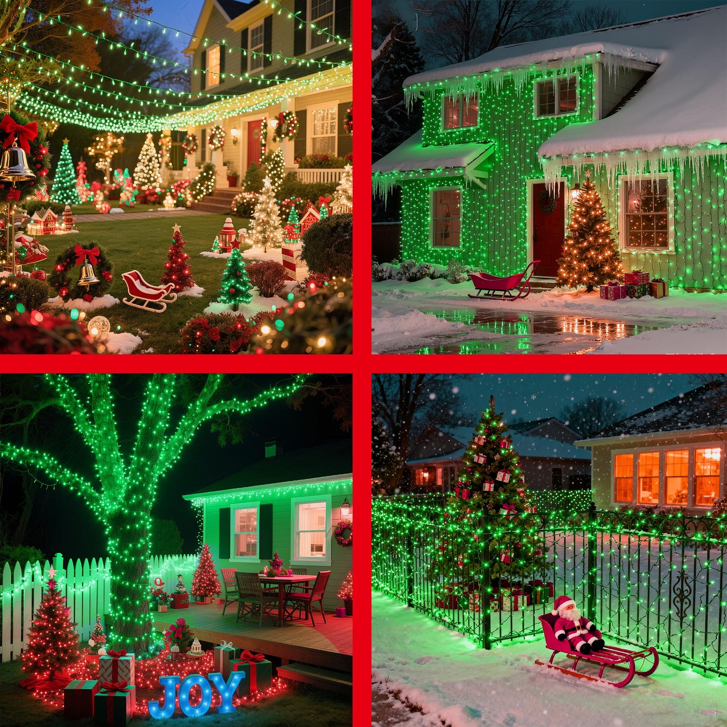 Xikengshq 1500Led Christmas Lights Outdoor Use  470Ft 12 Modes Green Led String Lights With Timer Dimmable  Waterproof Christmas Tree Lights For Xmas Patio Yard Fence Balcony Garden Party Decor Green