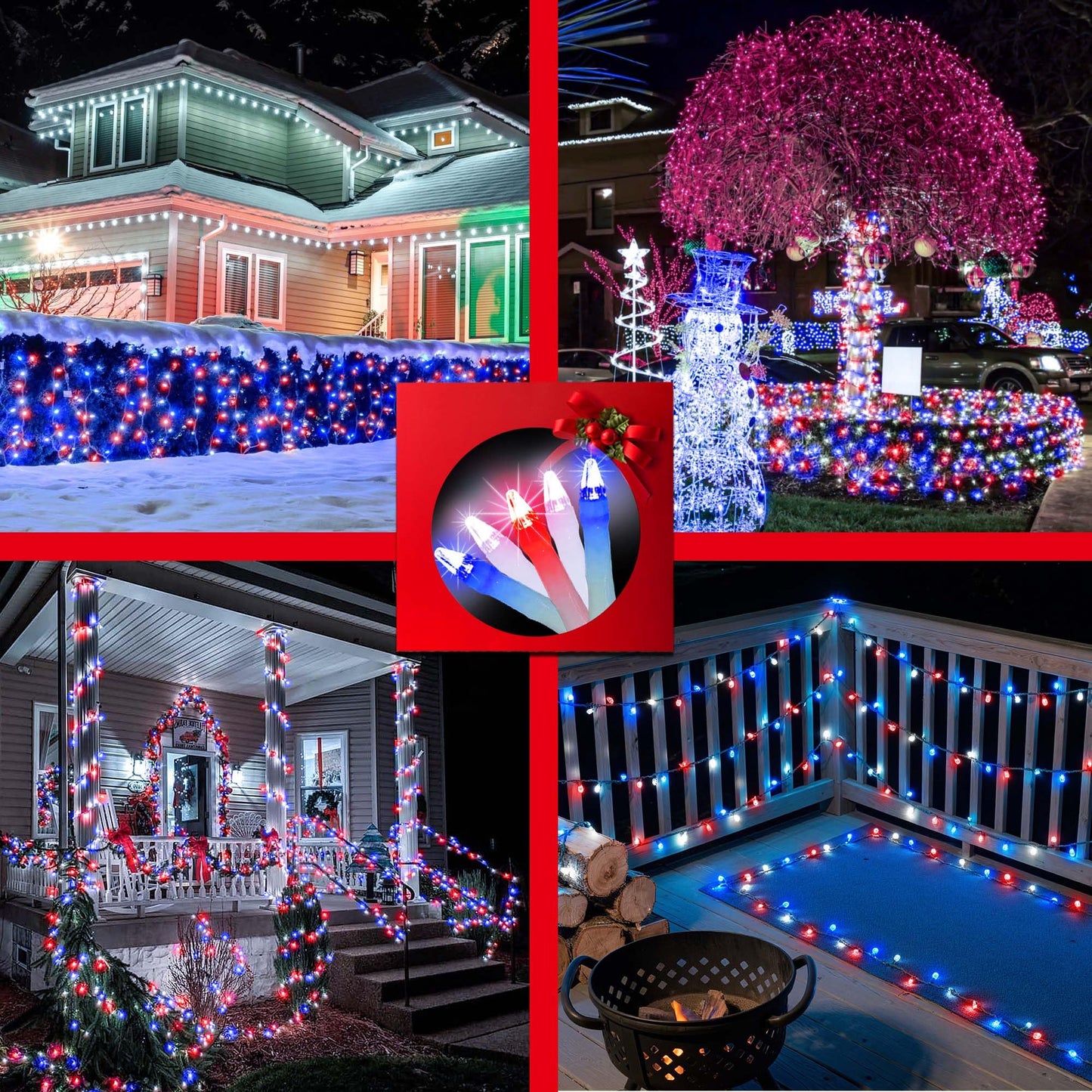 1500 Led Chrstmas Lights  470Ft Outdoor Christmas String Lights With 12 Modes  Red White And Blue Led String Lights With Timer Dimmable Waterproof For Tree Fence Garden Xmas Wedding Party Decor