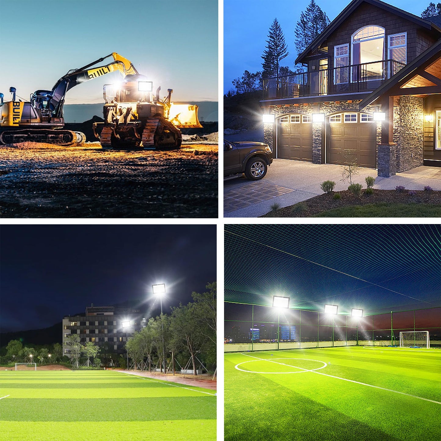 Gopretty 800W Led Flood Light Outdoor 3600W Equivalent Super Bright Floodlight With Plug 80000Lm 6000K Daylight White Ip66 Waterproof Commercial Lighting For Sports Fields Courts  Arena  Stadium