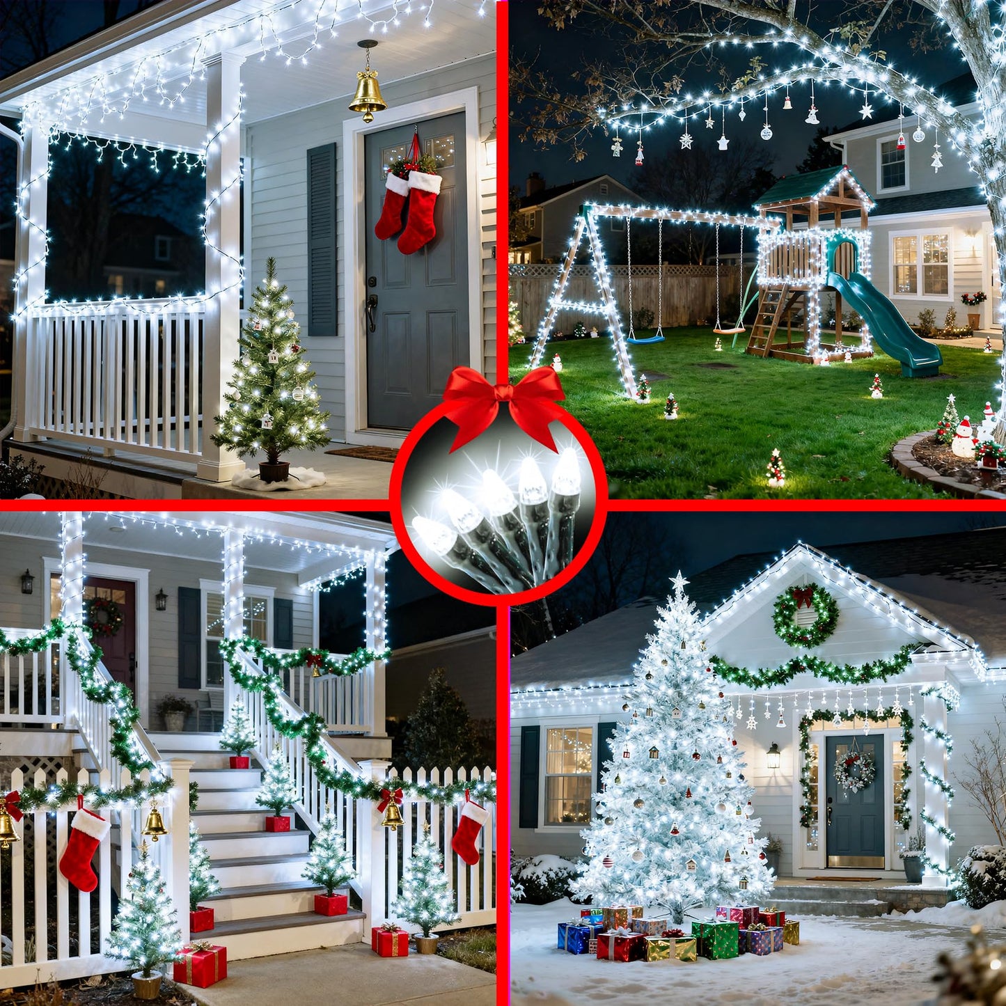 1500 Led 470Ft Christmas String Lights  12 Modes And Timer Memory Dimmable  Plug In Outdoor Waterproof Dark Green Wire Twinkle Fairy Light For For Xmas Yard Tree Wedding Party Outside Decor Cool White