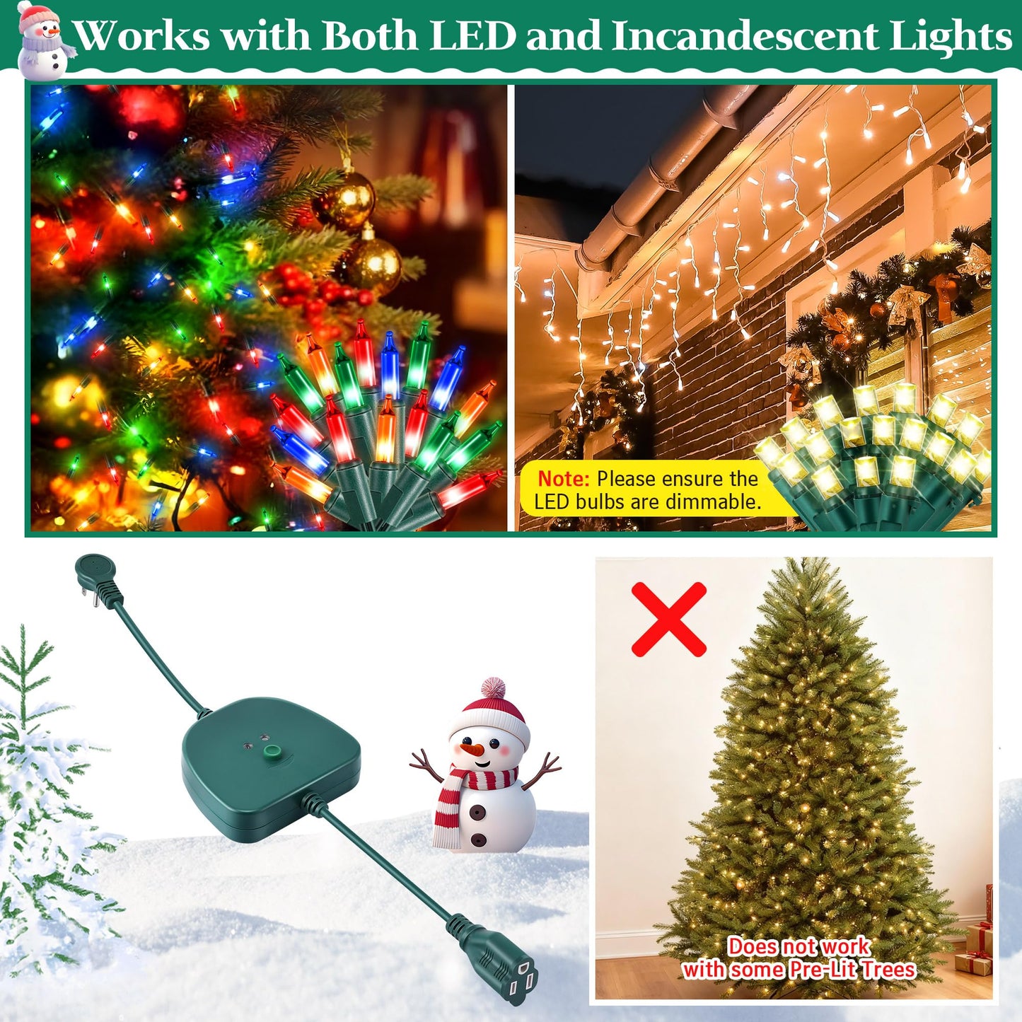Christmas Light Controller With Remote  Create Dazzling Lighting Displays With Multiple Functions  Timer  Dusk To Dawn Sensor  Adjust Speed For Christmas Outdoor String Light (1 Channel  16 Functions)