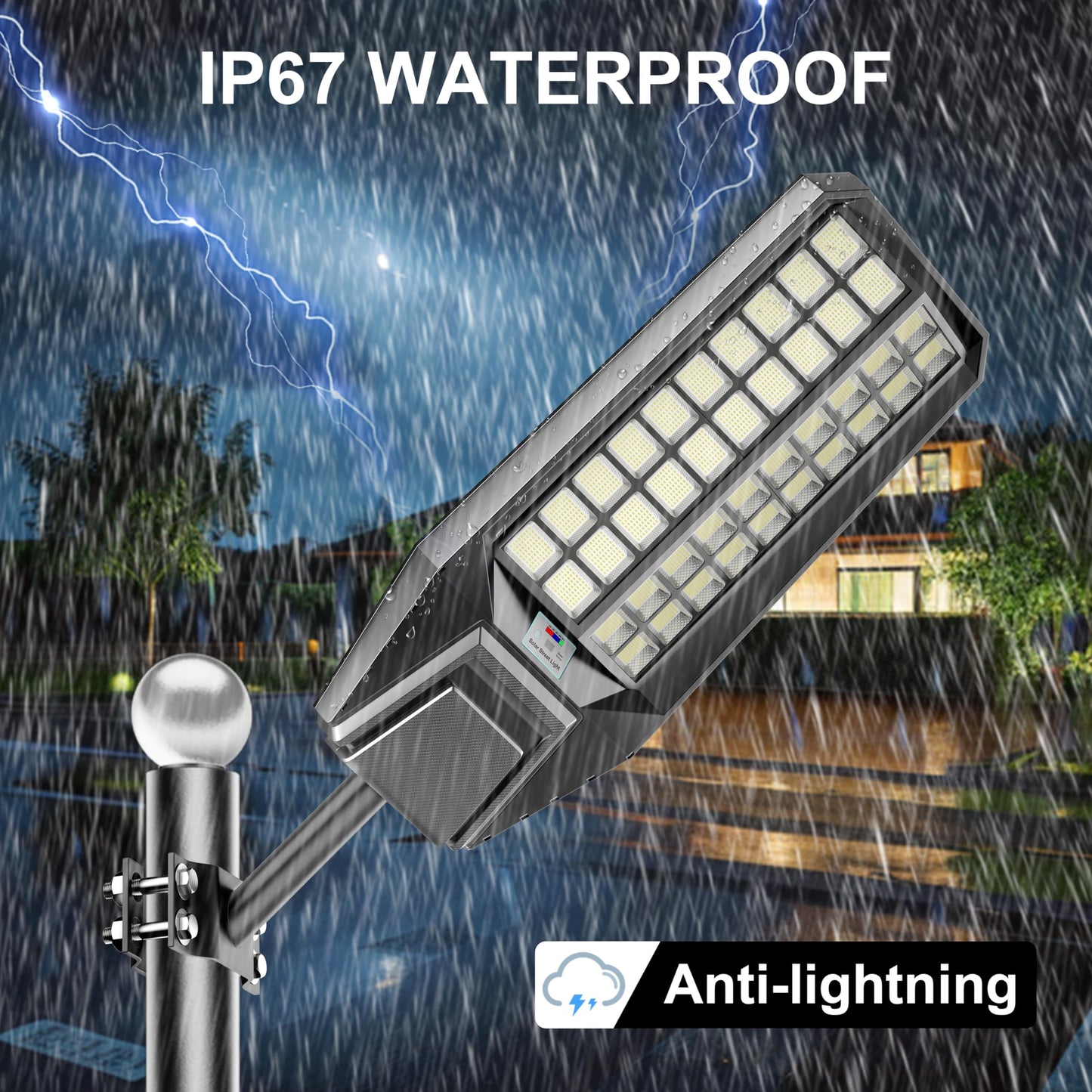 Loyoele Utral-Large Solar Street Light Solar Flood Lights Outdoor Waterproof Motion Sensor Led Lights Dusk To Dawn Lights With Remote  Solar-Powered Parking Lot Light Commercial Area Lighting
