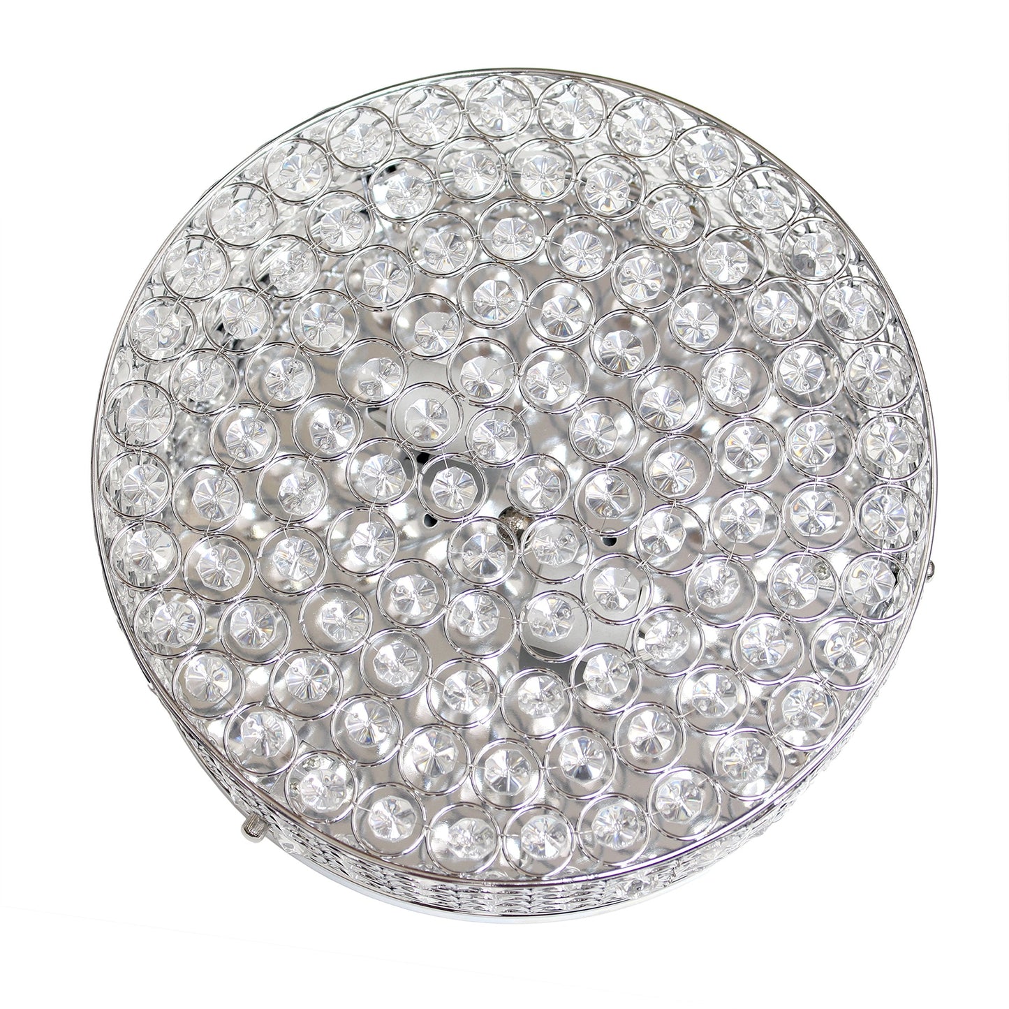 Elegant Designs FM1003-CHR Ceiling Flush Mount Fixture, 12 Inch, 2 Light, Chrome, Crystal